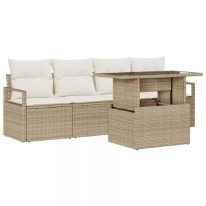 vidaXL, VidaXL - Garten-sofa poly-rattan, One Size, Beige