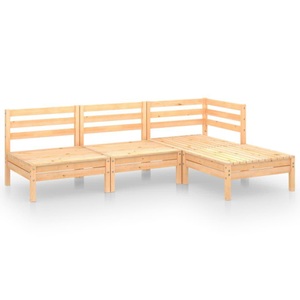 vidaXL, vidaXL 4-tlg. Garten-Lounge-Set Massivholz Kiefer
