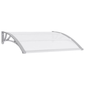 vidaXL, vidaXL Türvordach Grau und Transparent 120×80 cm PC, vidaXL Türvordach Grau und Transparent 120x75 cm PC