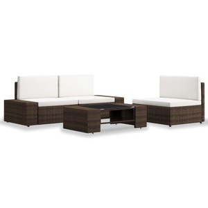Diverse Hardware, 4-tlg. Garten-Lounge-Set Poly Rattan Braun
