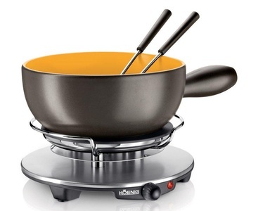 Koenig, Koenig B02179 - Käsefondue-Set (Schwarz/Gold), KOENIG Käsefondue Set Fonduegerät