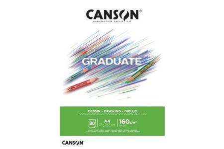 Canson, CANSON Zeichenblock Graduate A4 400110365 30 Blatt, Zeichnen, 160g, Canson Zeichenblock Graduate, A4, 30 Blatt, Zeichnen, 160g, 400110365