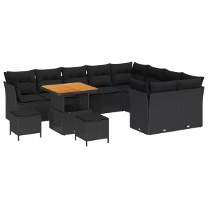 vidaXL, VidaXL - Garten-sofa poly-rattan, One Size, Schwarz