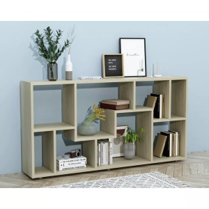 VCM, Holz Standregal Bücherregal Medienregal Aufbewahrung Raumteiler Deko Regal Lanisa L Holz Standregal Bücherregal Medienregal Aufbewahrung Raumteiler Deko Regal Lanisa L, VCM - Holz Standregal Bücherregal Medienregal Aufbewahrung Raumteiler Deko Regal Lanisa L, 116CM, Honig-Eiche