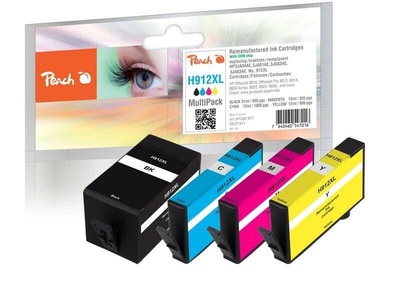 Peach, Peach Spar Pack Tintenpatronen kompatibel zu HP No. 912XL, 3YP34AE, Tinte Spar Pack PI300-977