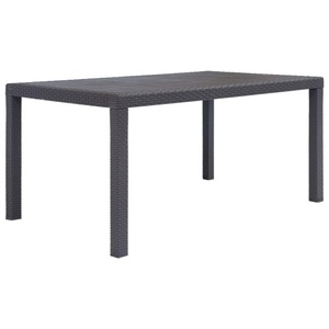 Diverse Hardware, Gartentisch Braun 150 x 90 x 72 cm Kunststoff Rattan-Optik