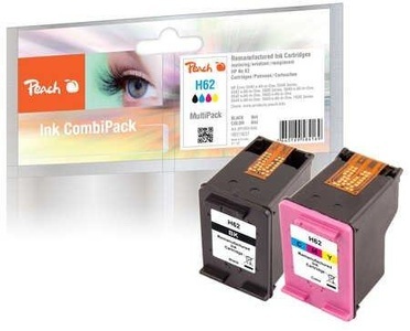 Peach, Peach Spar Pack Druckköpfe kompatibel zu HP No. 62, C2P04AE, C2P06AE, Peach HP 62 2 Druckköpfe (bk, col) ersetzt HP No. 62, N9J71AE für z.B. HP Envy 7640 e-All-in-One, HP Envy 5640 e-All-in-One, HP OfficeJet 5740