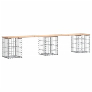 vidaXL, vidaXL Gartenbank aus Gabionen 203x31x42 cm Massivholz Kiefer
