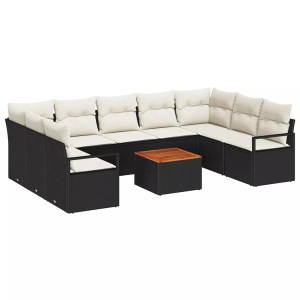 vidaXL, VidaXL - Garten-sofa poly-rattan, One Size, Schwarz