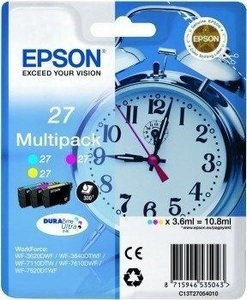 Epson, Epson T2705 Multipack Tintenpatrone, Epson Tintenpatrone, blau/gelb/rot, Multipack, T270540, (300 Seiten)