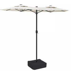 vidaXL, vidaXL Doppelsonnenschirm Sandweiß 316x240 cm, vidaXL Doppel-Sonnenschirm Sandweiß 316x240 cm