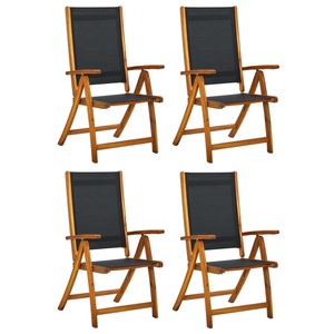 vidaXL, vidaXL Klappbare Gartenstühle 4 Stk. Massivholz Akazie und Textilene