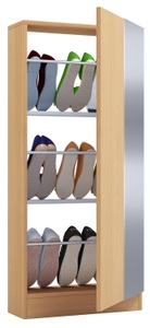 VCM, Holz Schuhschrank Schuhkommode Schuhregal Schuhständer Fulisa L Spiegel Holz Schuhschrank Schuhkommode Schuhregal Schuhständer Fulisa L Spiegel, VCM - Holz Schuhschrank Schuhkommode Schuhregal Schuhständer Fulisa L Spiegel, 50 CM, Buche