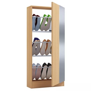 VCM, Holz Schuhschrank Schuhkommode Schuhregal Schuhständer Fulisa L Spiegel Holz Schuhschrank Schuhkommode Schuhregal Schuhständer Fulisa L Spiegel, VCM - Holz Schuhschrank Schuhkommode Schuhregal Schuhständer Fulisa L Spiegel, 50 CM, Buche