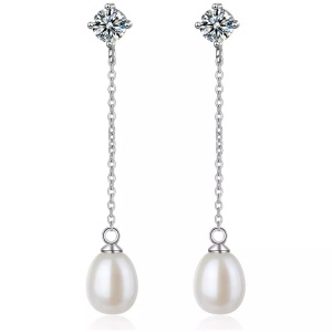 Ailoria, Ailoria - Ohrringe Masami - Silber und Weiss, AILORIA - MASAMI Ohrringe, 5cm, Silber