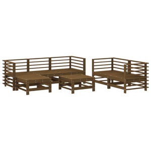 vidaXL, vidaXL 7-tlg. Garten-Lounge-Set Honigbraun Massivholz Kiefer, vidaXL 7-tlg. Garten-Lounge-Set Honigbraun Massivholz Kiefer
