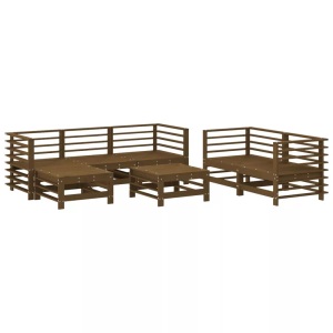 vidaXL, vidaXL 7-tlg. Garten-Lounge-Set Honigbraun Massivholz Kiefer, vidaXL 7-tlg. Garten-Lounge-Set Honigbraun Massivholz Kiefer
