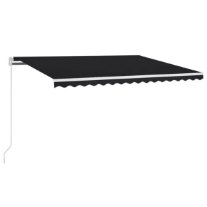 vidaXL, vidaXL Gelenkarmmarkise Einziehbar mit LED 400x300 cm Anthrazit, vidaXL Markise Manuell Einziehbar mit LED 400x300 cm Anthrazit