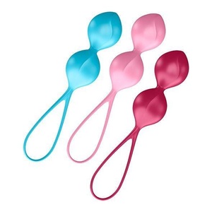 Satisfyer, Satisfyer Kugeln (3er-Set) CO3, Satisfyer V Balls - Beckenbodentrainer (Pink/Rot/Türkis)