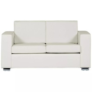 Beliani, 2 Sitzer Sofa aus Echtleder Industriell HELSINKI 2 Sitzer Sofa aus Echtleder Industriell HELSINKI, Beliani - 2 Sitzer Sofa aus Spaltleder Industriell HELSINKI, One Size, Weiss Bunt