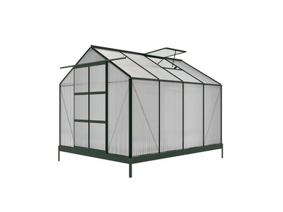 Vente-unique, Gewächshaus Polycarbonat - 7,5 m² - Grün - GREENEA II Gewächshaus Polycarbonat - 7,5 m² - Grün - GREENEA II, 