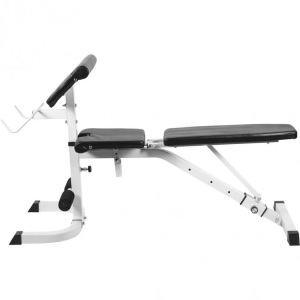 Gorilla sports, Hantelbank Mit Curlpult Unisex Weiss ONE SIZE, Gorilla Sports - Hantelbank mit Curlpult, One Size, Weiss
