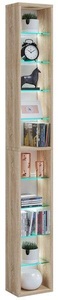 VCM, Holz Wandregal Hängeregal Regal Bücherregal Wandboard Deko Glas Rasato XL Holz Wandregal Hängeregal Regal Bücherregal Wandboard Deko Glas Rasato XL, VCM - Holzregal hängend | platzsparendes Regal Maße: H. 152 x B. 21 T. 14 cm Elegantes Aufbewahrungsregal Bücherregal Wandregal -, One Size, Sonoma-Eiche