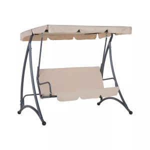 Beliani, Hollywoodschaukel Sonnendach beige TEMPL, Beliani - Hollywoodschaukel aus Polyester Klassisch TEMPLE, One Size, Sand
