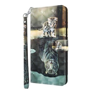 Cover-Discount, Nokia 2.4 - Etui Ledertasche Katze Glitzer Effekt, 