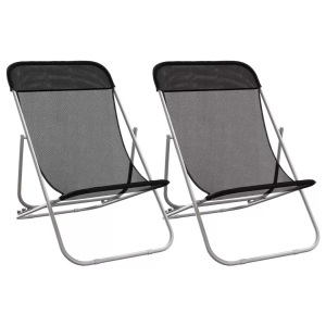 vidaXL, vidaXL Strandstühle 2 Stk. Textilene & Pulverbeschichteter Stahl, vidaXL Strandstühle 2 Stk. Textilene & Pulverbeschichteter Stahl