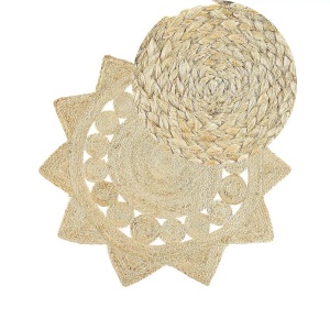 Beliani, Teppich aus Jute Boho ARABAN Teppich aus Jute Boho ARABAN, Beliani - Teppich aus Jute Boho ARABAN, 120cm, Perle