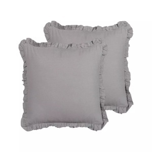 Beliani, Kissen 2er Set aus Leinen Modern GLABRA Kissen 2er Set aus Leinen Modern GLABRA, Beliani - Dekokissen 2er Set aus Leinen Skandinavisch GLABRA, One Size, Taubengrau