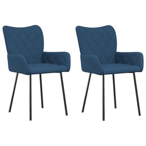 vidaXL, vidaXL Esszimmerstühle 2 Stk. Blau Stoff, vidaXL Esszimmerstühle 2 Stk. Blau Stoff