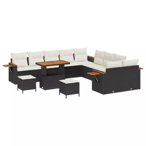 VidaXL - Garten-sofa poly-rattan, One Size, Schwarz