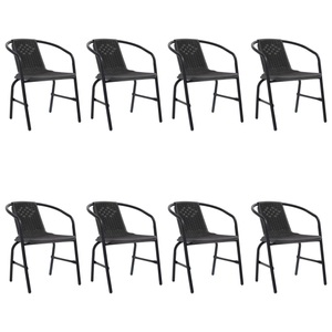 vidaXL, vidaXL Gartenstühle 8 Stk. Rattan-Optik Kunststoff und Stahl 110 kg, vidaXL Gartenstühle 8 Stk. Rattan-Optik Kunststoff und Stahl 110 kg