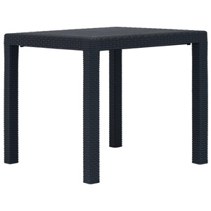 Diverse Hardware, Gartentisch Anthrazit 79 x 79 x 72 cm Kunststoff Rattan-Optik