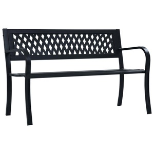 vidaXL, vidaXL Gartenbank Schwarz 120 cm Stahl