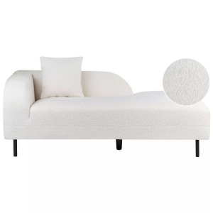 Beliani, Chaiselongue aus Bouclé Modern LE CRAU Chaiselongue aus Bouclé Modern LE CRAU, Beliani - Linksseitige Chaiselounge aus Bouclé Modern LE CRAU, One Size, Weiss Bunt
