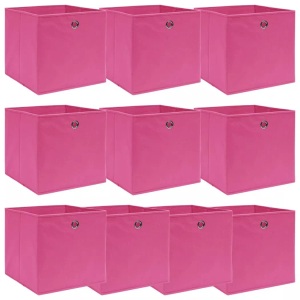 vidaXL, vidaXL Aufbewahrungsboxen 10 Stk. Rosa 32×32×32 cm Stoff, vidaXL Aufbewahrungsboxen 10 Stk. Rosa 32x32x32 cm Stoff