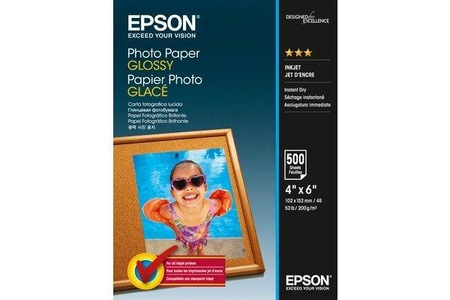 Epson, Epson Photo Paper Glossy - 10x15cm - 500 Blätter, Epson Photo Paper Glossy, 10cm x 15cm, 200g, InkJet, C13S042549, (500 Blatt)
