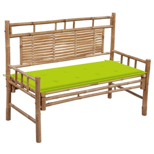 vidaXL, vidaXL Gartenbank mit Auflage 120 cm Bambus