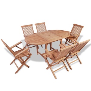 vidaXL, vidaXL B-Ware 7-tlg. Garten-Essgruppe Teak Massivholz