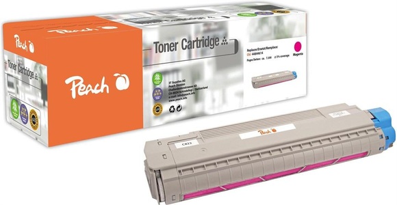 Peach, Peach Tonermodul magenta kompatibel zu OKI 44844614, Peach O4484 Toner ma ersetzt OKI 44844614 für z.B. OKI C 822 CDTN, OKI C 822 DN, OKI C 822 N, OKI C 822