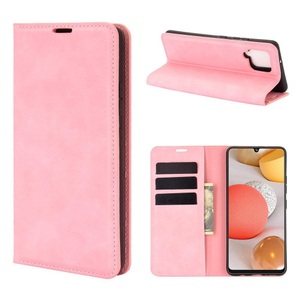 Cover-Discount, Galaxy A42 - Seidige Stand Flip Case Hülle rosa