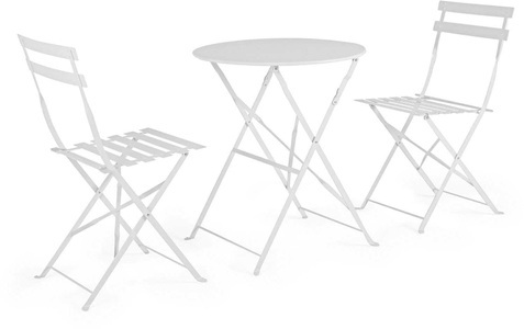 mutoni Garten Deluxe, Garten Bistroset Wissant weiss (3-tlg), Garten Bistroset Wissant weiss (3-tlg)