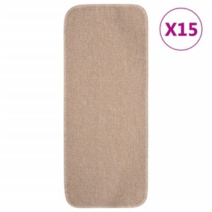 vidaXL, vidaXL Antirutsch Stufenmatten 15 Stk. 60x25 cm Beige Rechteckig, vidaXL Antirutsch Stufenmatten 15 Stk. 60x25 cm Beige Rechteckig