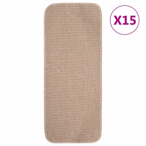 vidaXL, vidaXL Antirutsch Stufenmatten 15 Stk. 60x25 cm Beige Rechteckig, vidaXL Antirutsch Stufenmatten 15 Stk. 60x25 cm Beige Rechteckig