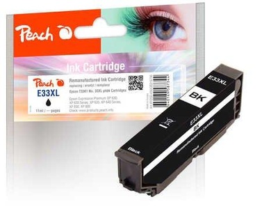 Peach, Peach Tintenpatrone foto schwarz kompatibel zu Epson No. 33XL phbk, T3361, Peach Tinte Epson T3361, No 33XL Black