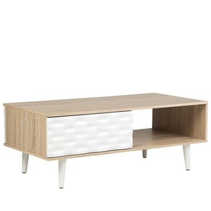 Beliani, Beliani Couchtisch heller Holzfarbton/weiss SWANSEA, Beliani - Couchtisch aus Spanplatte Modern SWANSEA, One Size, Light Beige