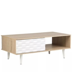 Beliani, Beliani Couchtisch heller Holzfarbton/weiss SWANSEA, Beliani - Couchtisch aus Spanplatte Modern SWANSEA, One Size, Light Beige